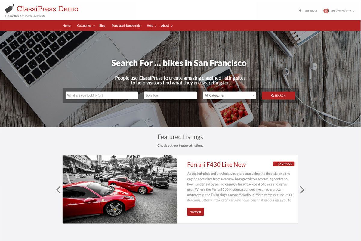 ClassiPress WordPress theme screenshot